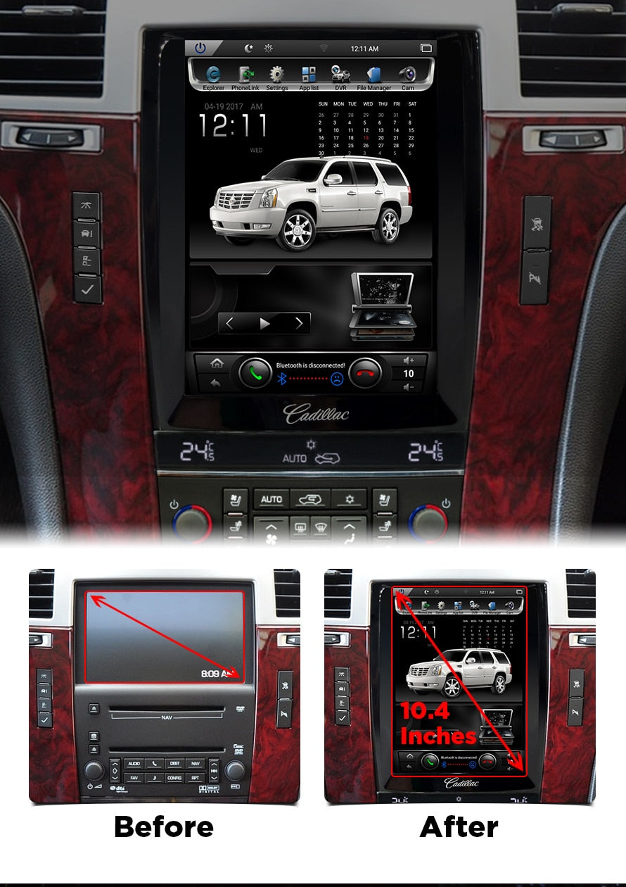 For 2007 - 2014 Cadillac Escalade Android Tesla Style Radio Screen CarPlay Stereo Navigation GPS Display headunit Upgrade - CARSOLL