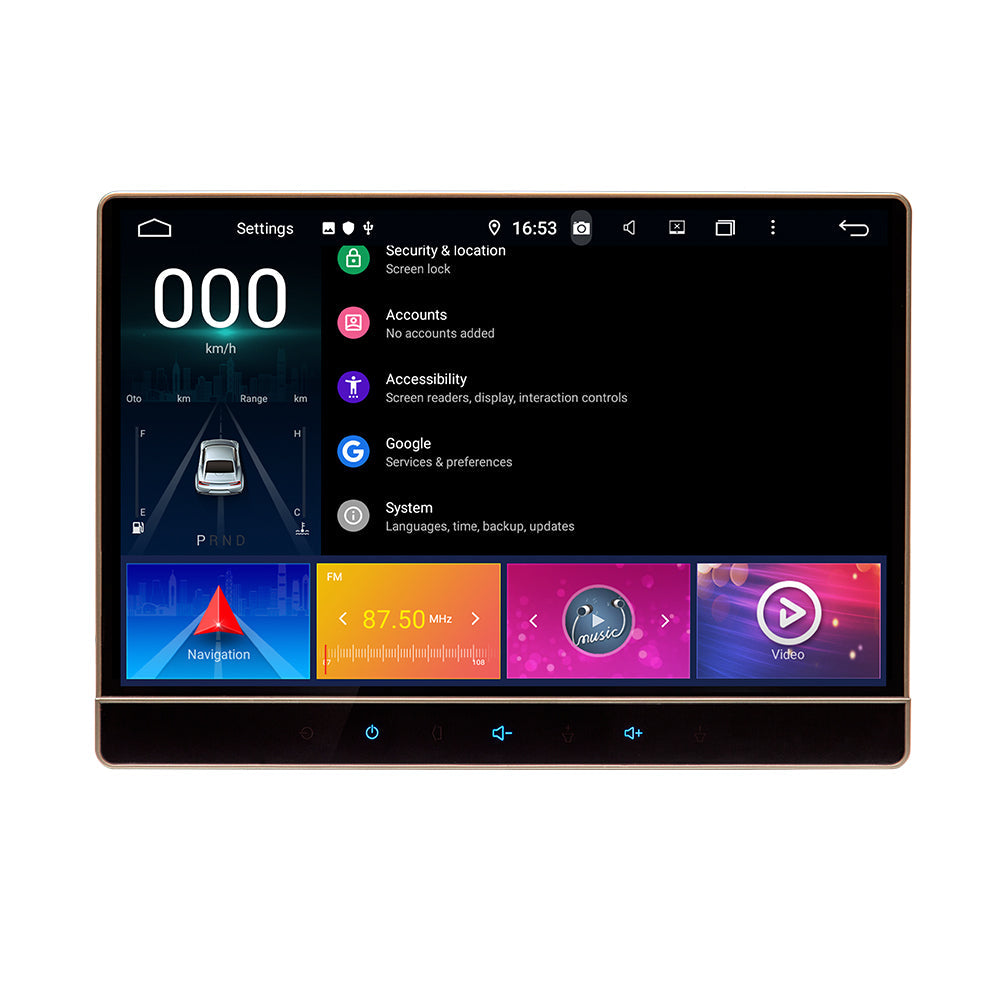 12.2" Universal Double DIN Radio Screen with left/right up/down rotation Android 4GB RAM CarPlay Head Unit