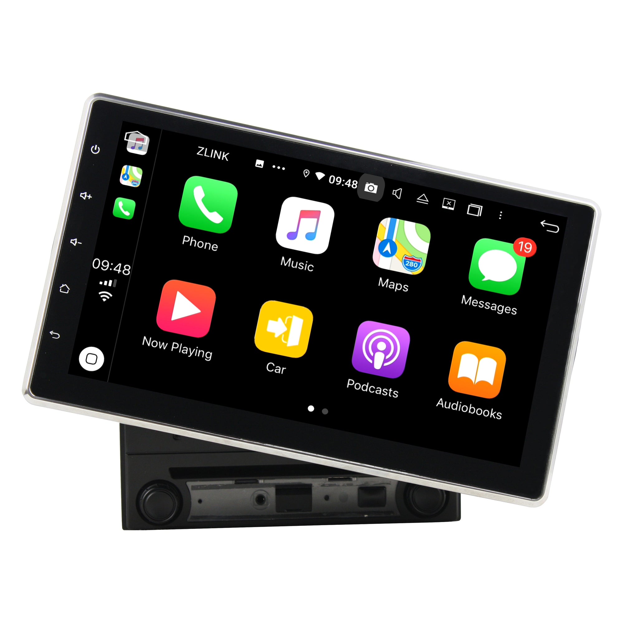 10.1" Universal Double DIN Radio Screen with DVD slot and left/right up/down rotation Android 4GB RAM CarPlay Head Unit