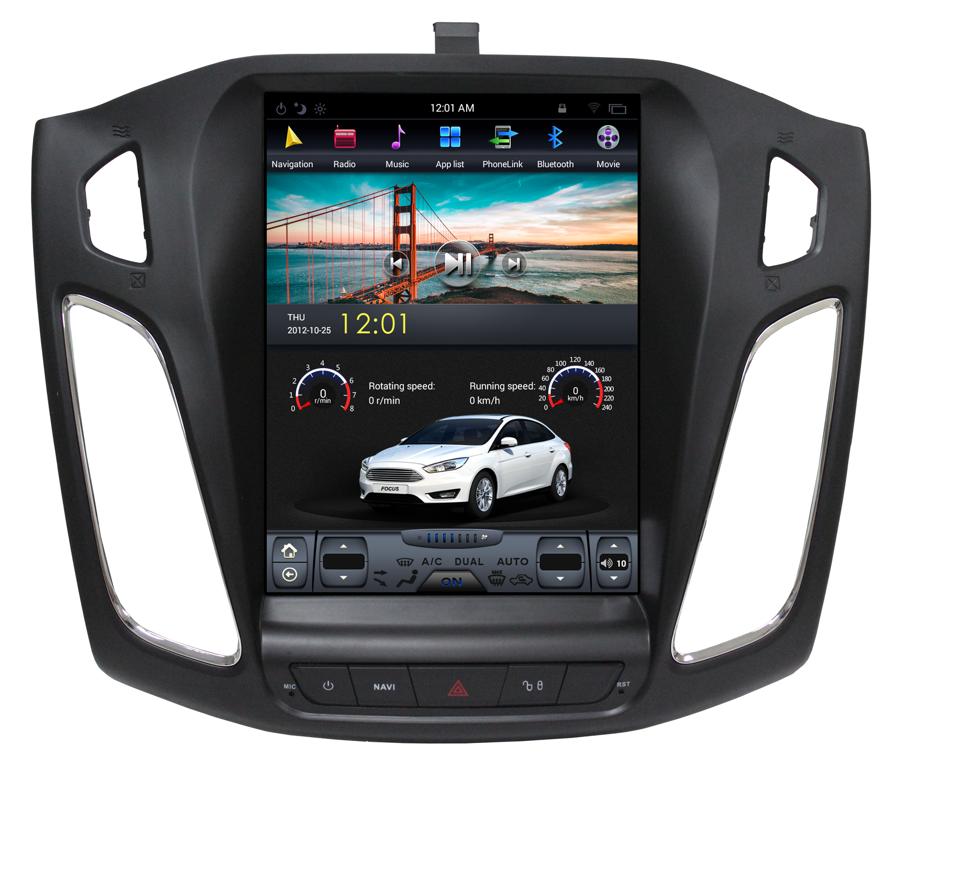 2013- 2017 Ford Focus 10.4" Tesla-Style Android Radio Stereo GPS NAVI in-Dash Unit Bluetooth Wi-Fi - CARSOLL