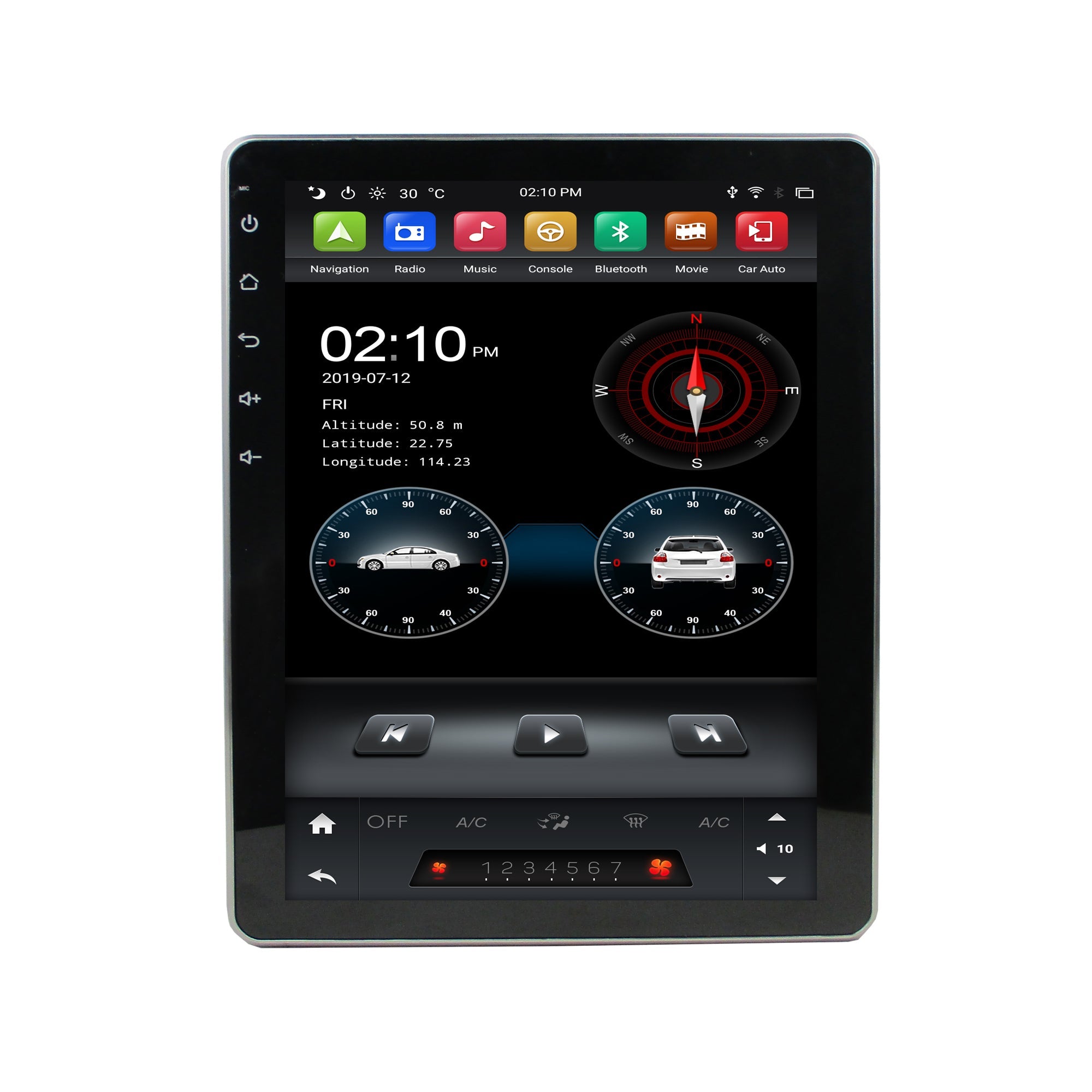 9.7" Universal Double DIN Tesla Style Radio Screen WITHOUT Rotation function Android 9 Six-Core 4GB RAM CarPlay Head Unit