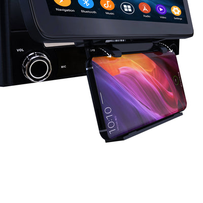 10.1" Universal Double DIN Radio Screen with wireless phone charger and left/right up/down rotation Android 4GB RAM CarPlay Head Unit