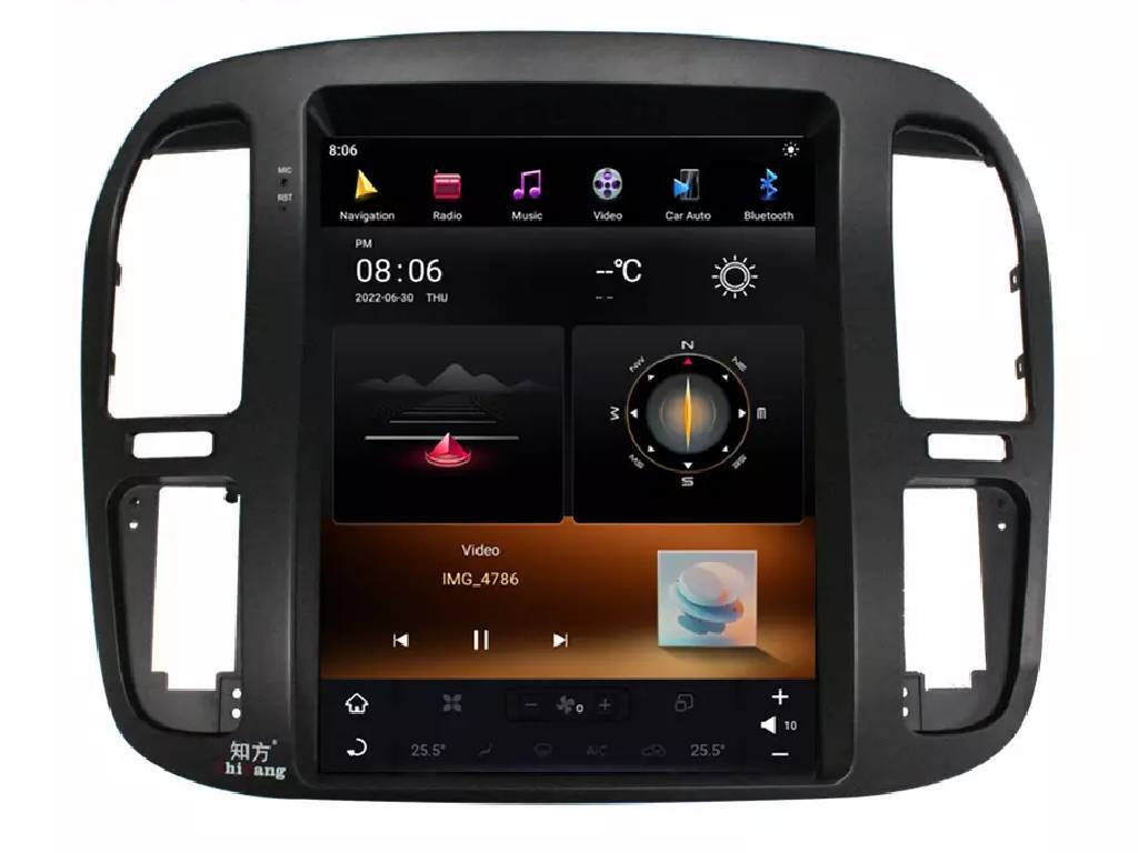 1998 -  2002 Toyota Land Cruiser 100 LC100 Android Tesla-Style Radio Vertical Screen Navigation HEADUNIT GPS